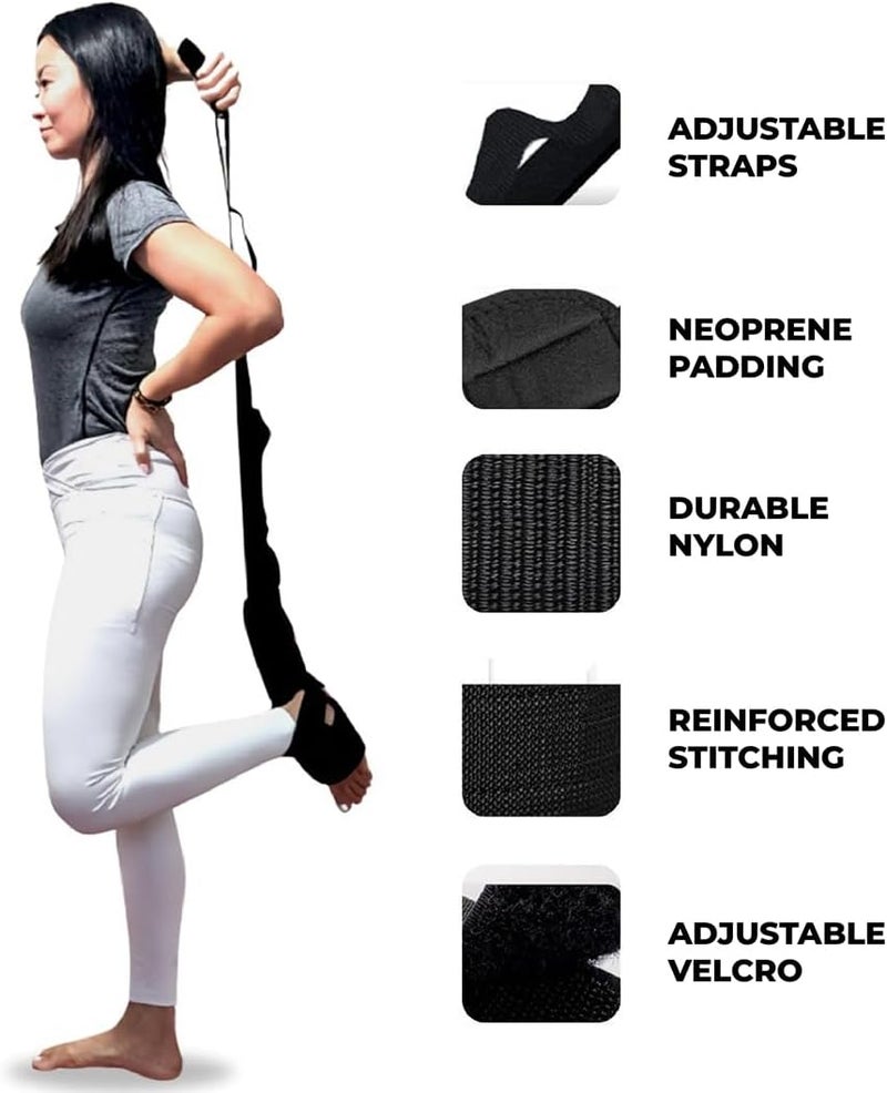 YAGHZU Foot and Calf Stretcher - Stretching Strap for Plantar Fasciitis, Achilles Tendonitis, Heel Spurs, Foot Drop, & Hamstring, Versatile Stretch Strap Used as Leg stretcher, Hamstring Stretcher and Foot Stretcher - Image 2